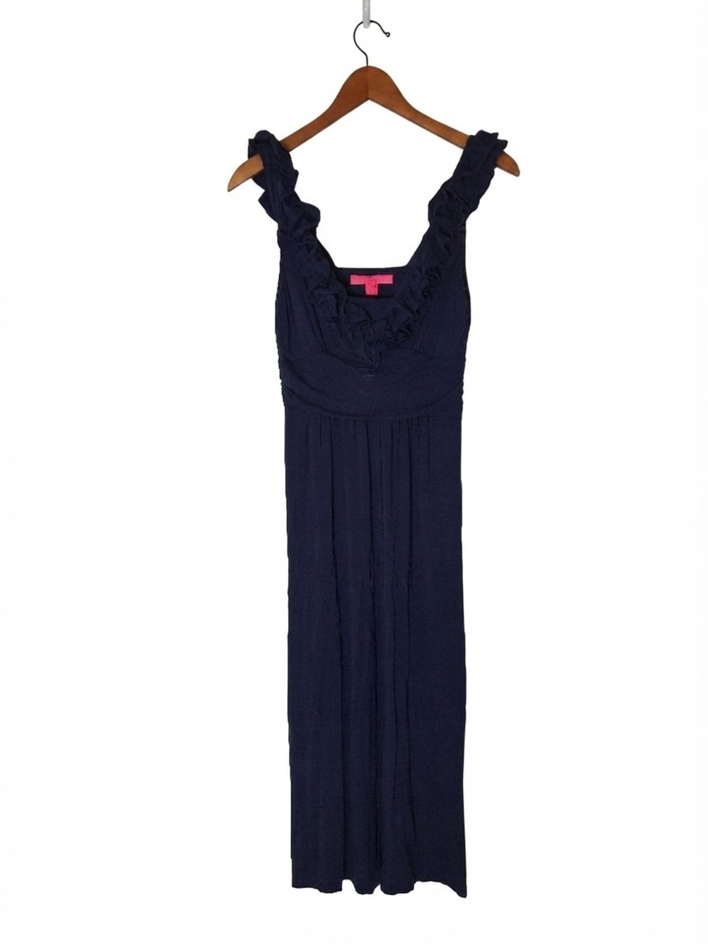 Lilly Pulitzer Navy Ruffle-Trim Maxi Dress Size S